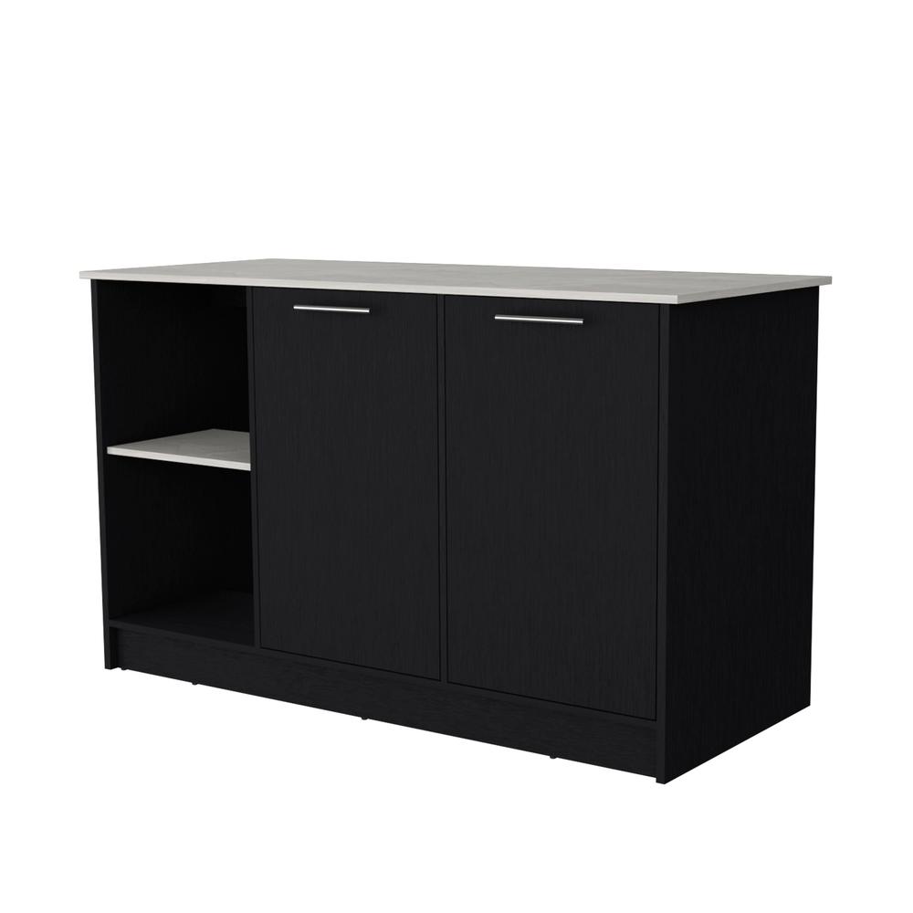 Mercury Kitchen Island with spacious Countertop, Double Door Cabinets. Picture 1