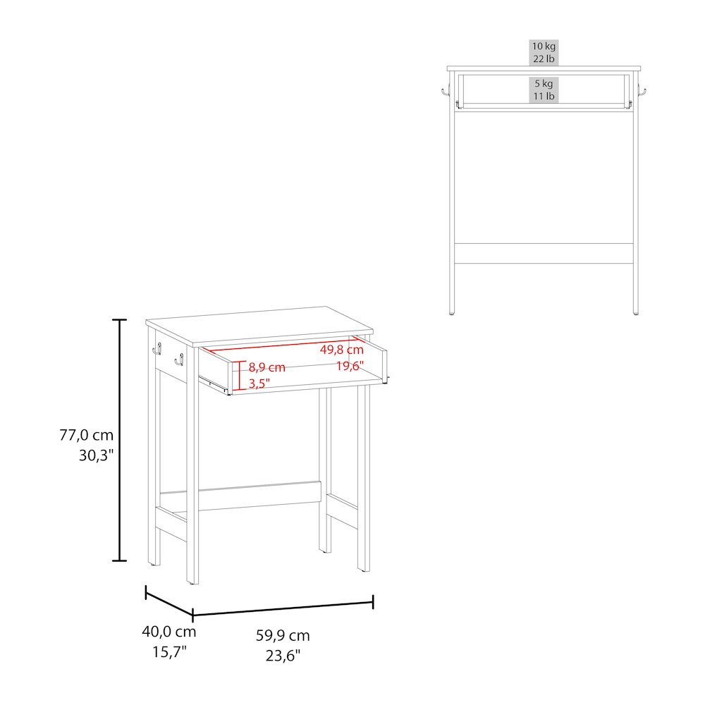 Minimalist Desk,  sturdy frame with lower support bar, Light Oak.. Picture 4