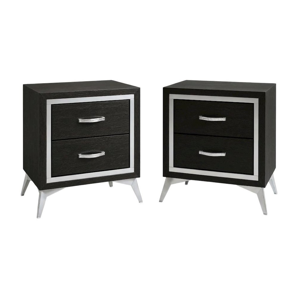 Huxley Wood Nightstand in Black (Set of 2). Picture 1