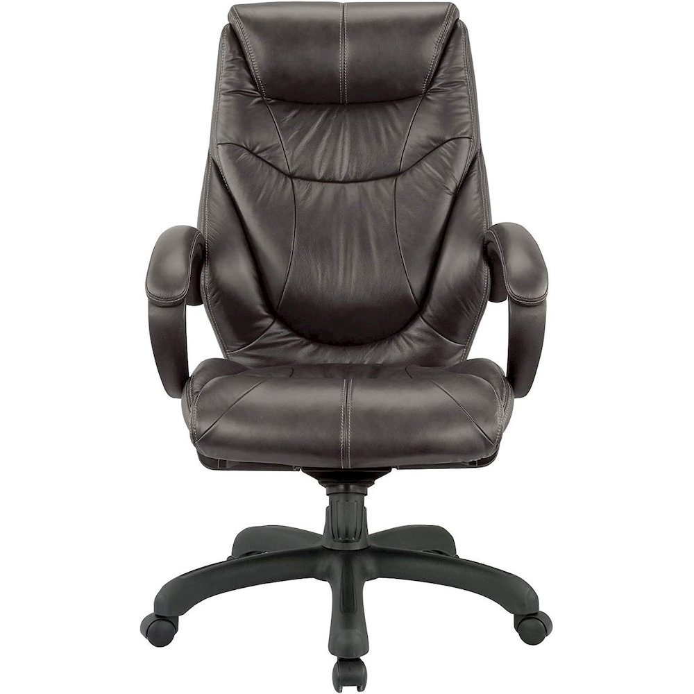 Real Leather High Back Executive Chair - Black. Picture 3