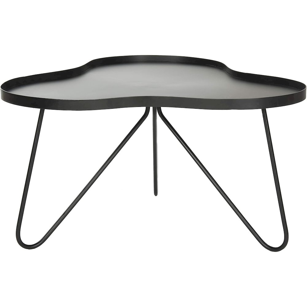 Home Collection Roe White and Black Retro Mid Century Wood Coffee Table. Picture 2