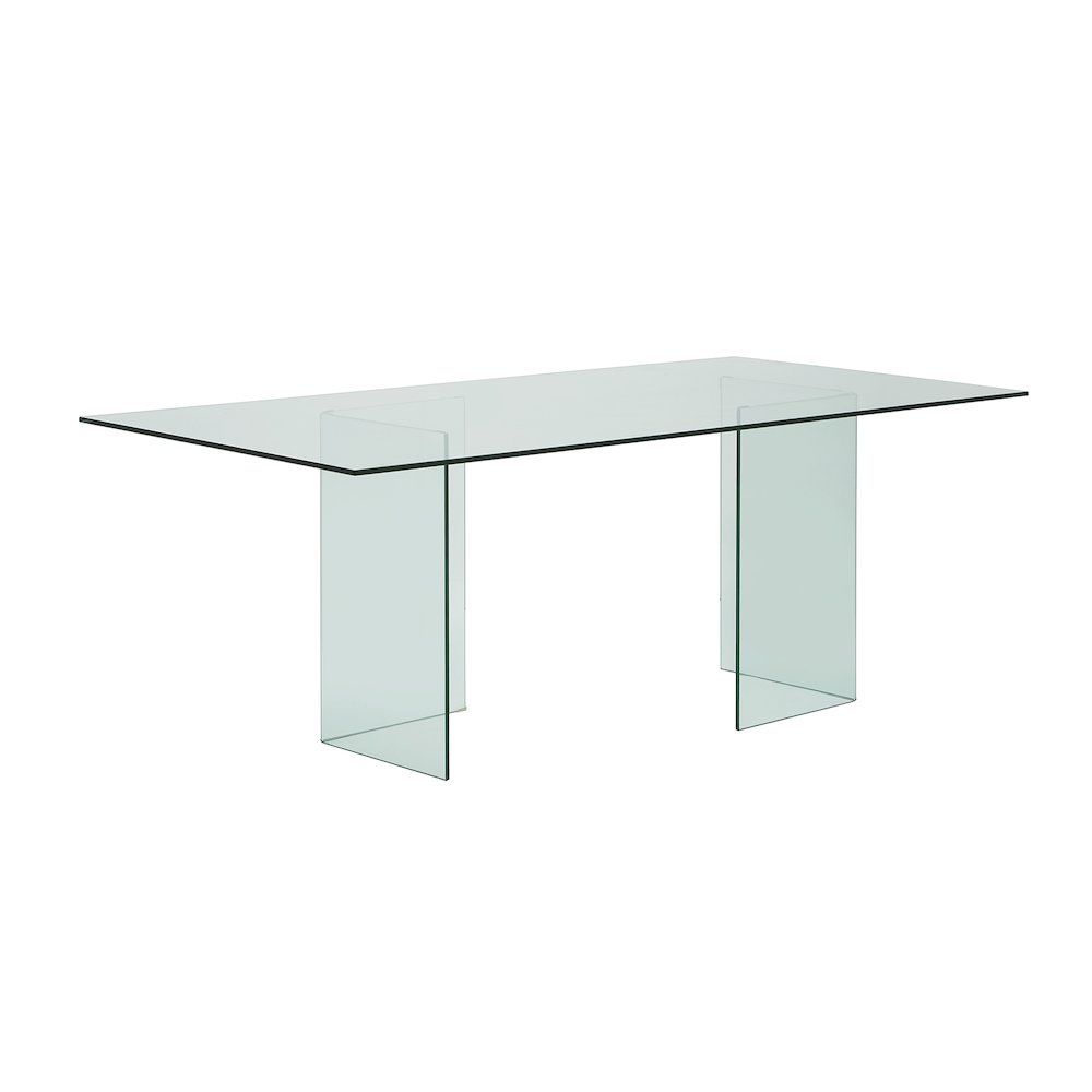 Miami Dining Table With Clear Base And Clear Top. Picture 3