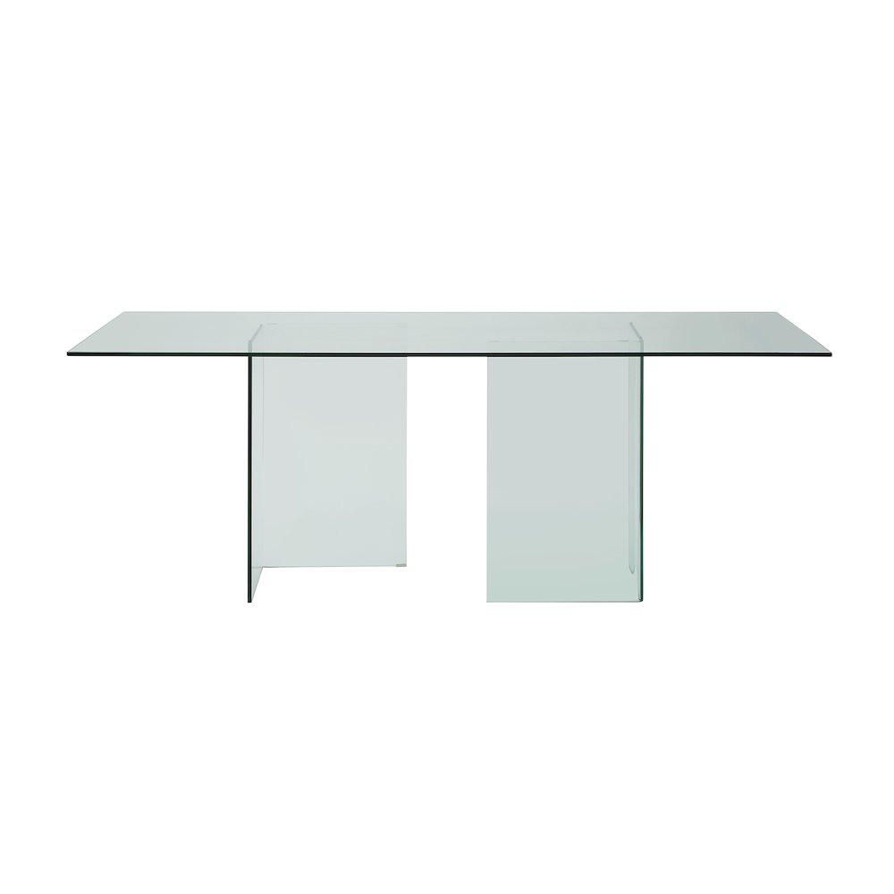 Miami Dining Table With Clear Base And Clear Top. Picture 1