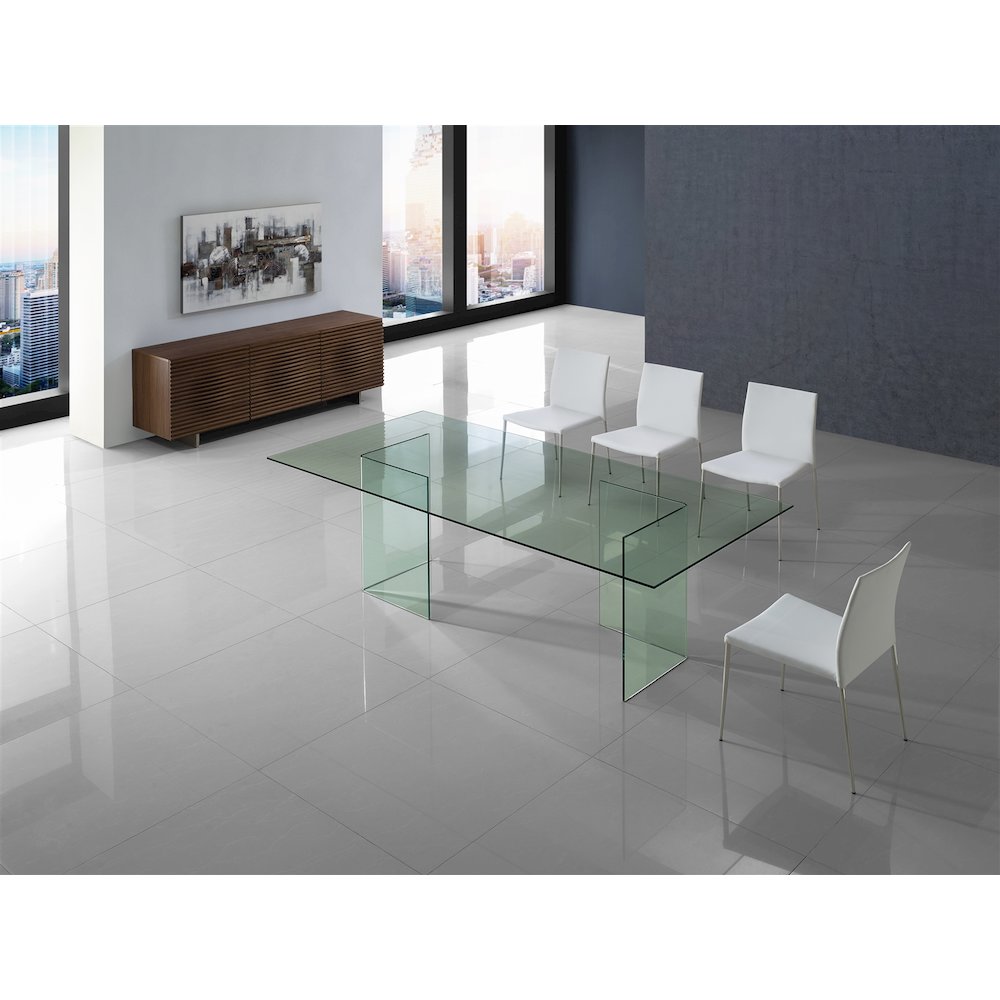 Miami Dining Table With Clear Base And Clear Top. Picture 2