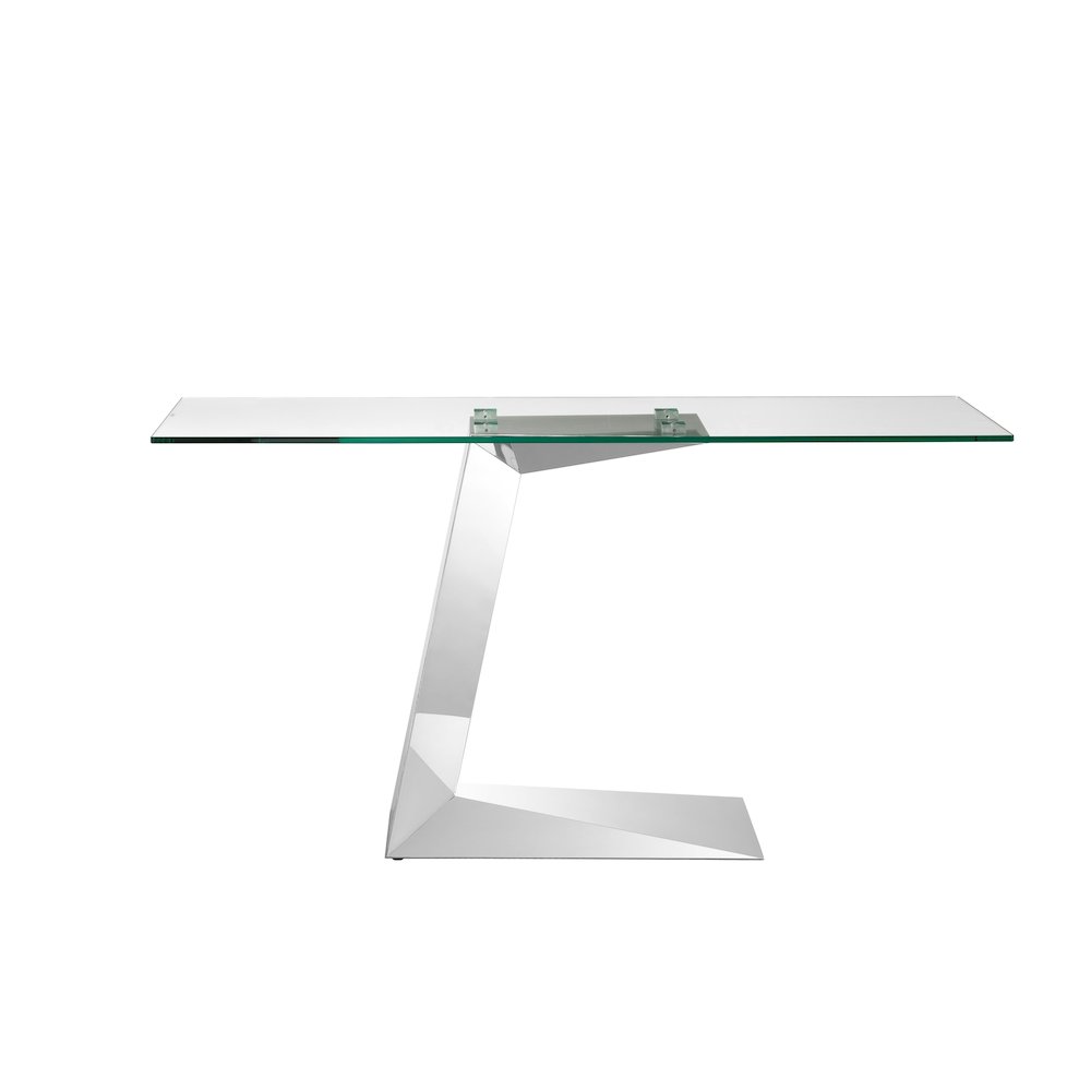 Cecilia Console Table In Stainless Glass. Picture 1
