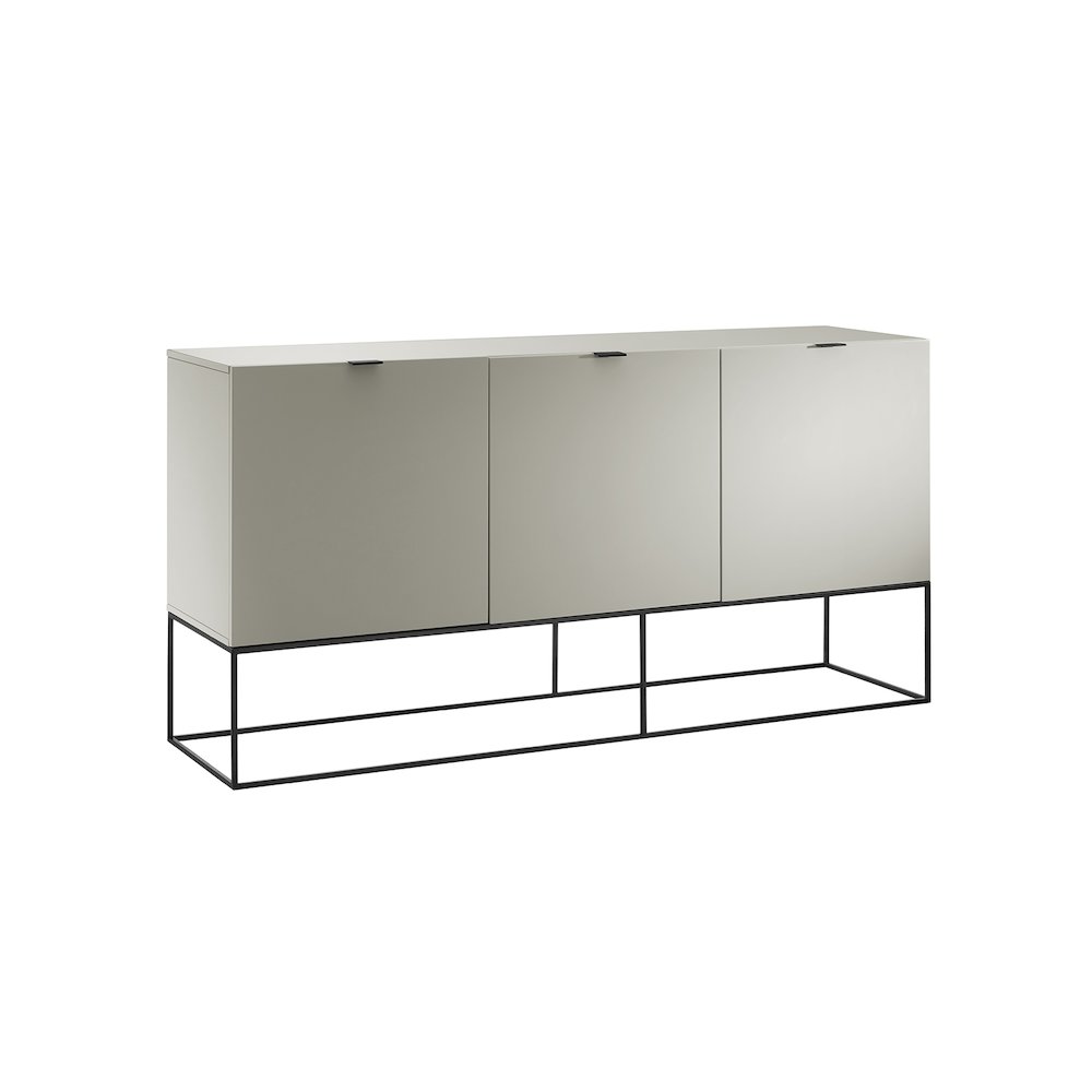 Vizzione Buffet In Taupe High Gloss With Storage. Picture 2