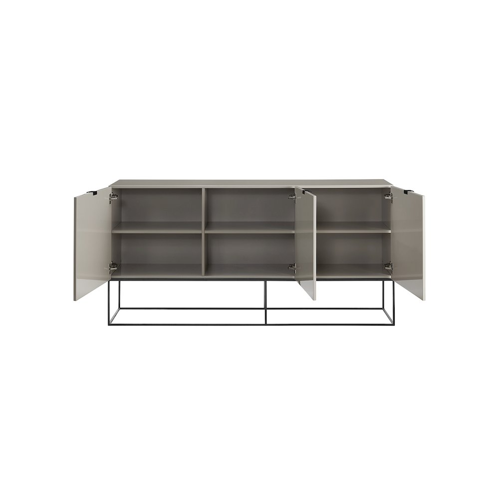 Vizzione Buffet In Taupe High Gloss With Storage. Picture 5