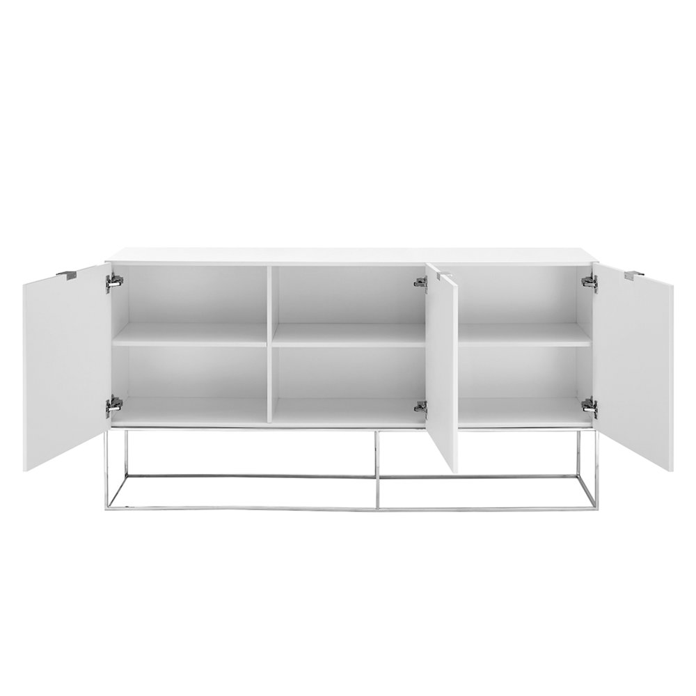 Vizzione Buffet In White High Gloss With Storage. Picture 2