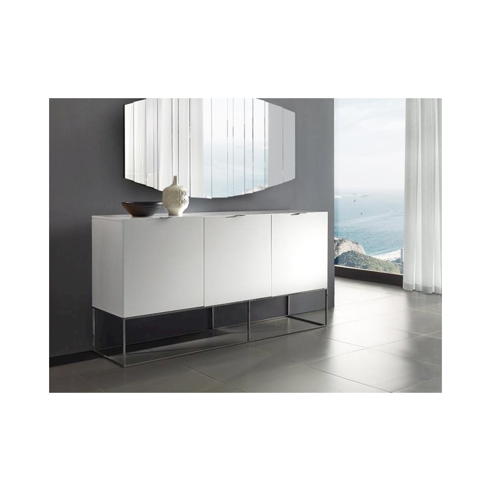 Vizzione Buffet In White High Gloss With Storage. Picture 5