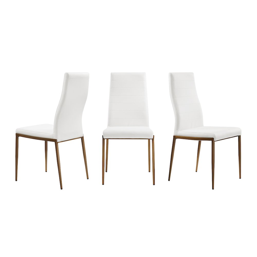 Firenze Set Of 2 Dining Chair In White Pu-Leather. Picture 2