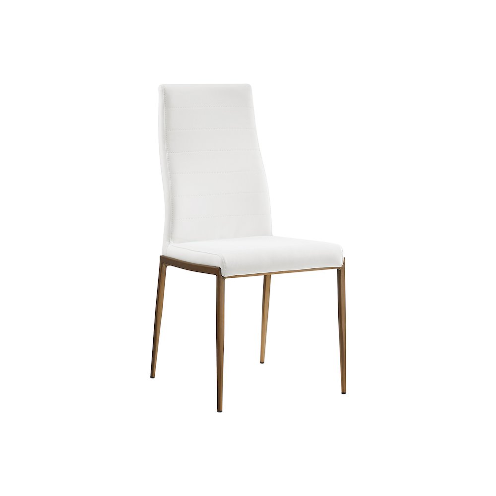 Firenze Set Of 2 Dining Chair In White Pu-Leather. Picture 5