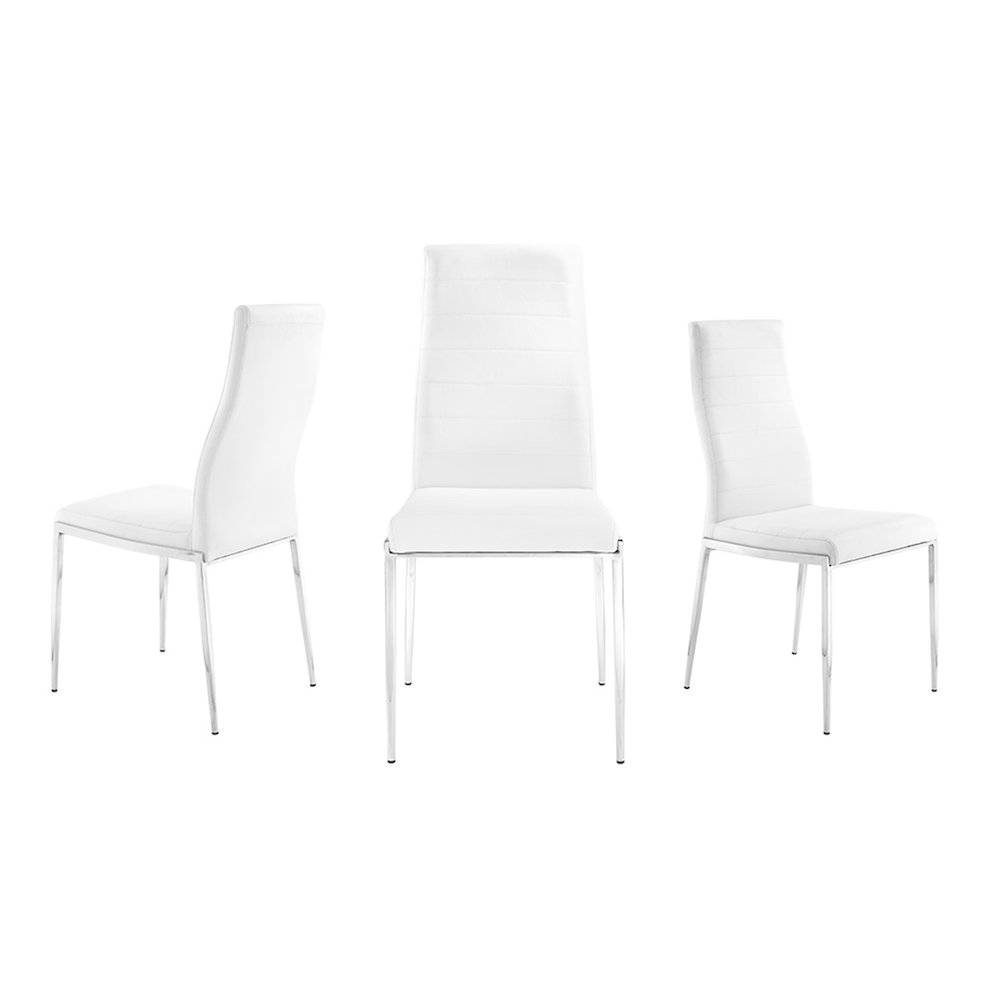 Firenze Set Of 2 Dining Chair In White Pu Leather. Picture 2