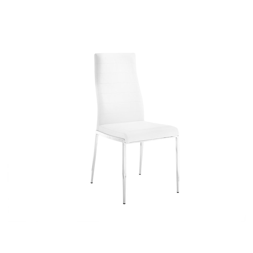 Firenze Set Of 2 Dining Chair In White Pu Leather. Picture 5