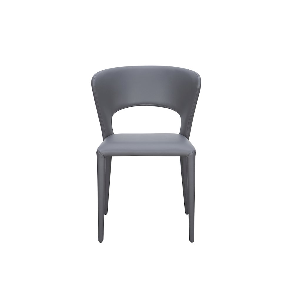 Layla Set Of 2 Dining Chair In Gray Pu-Leather. Picture 6