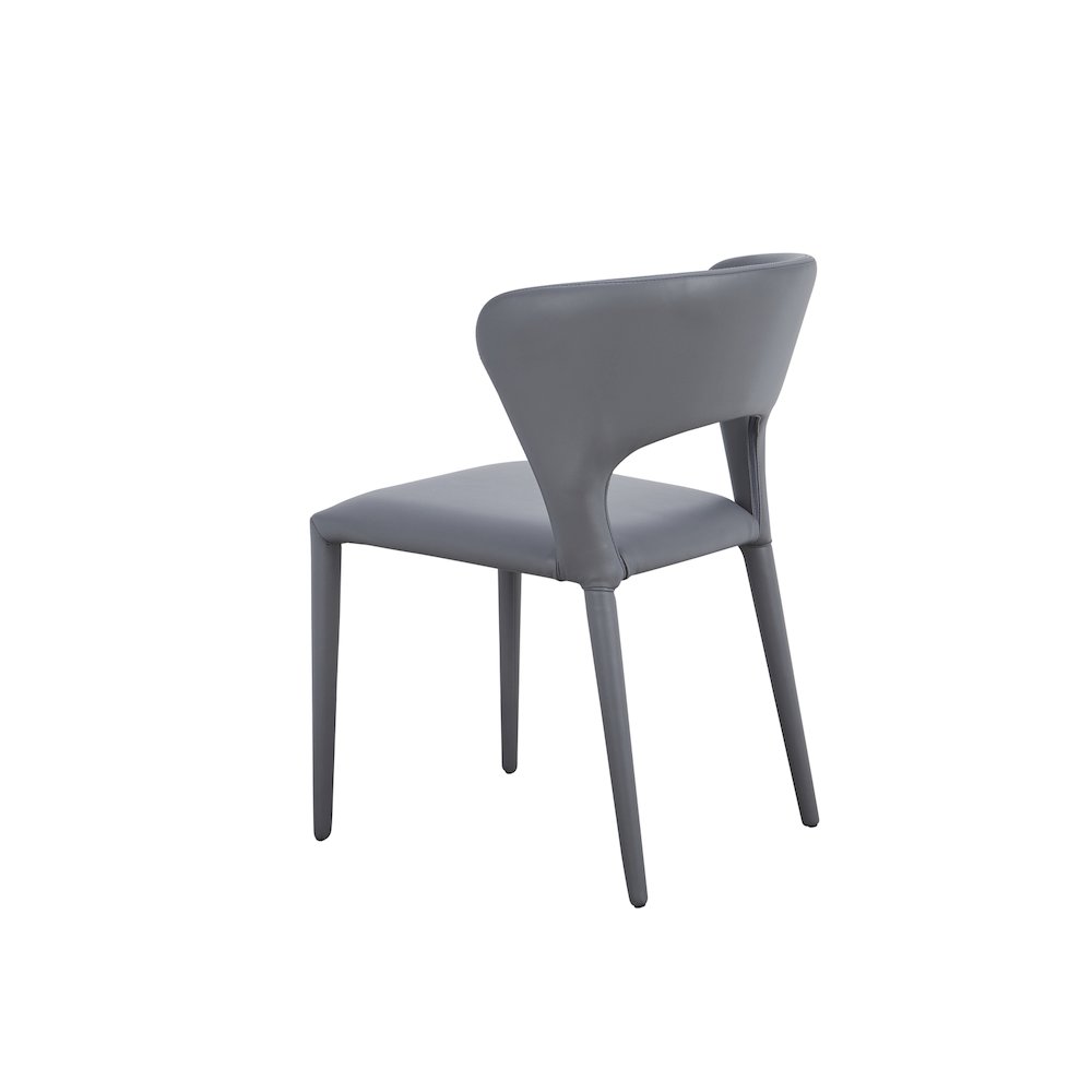 Layla Set Of 2 Dining Chair In Gray Pu-Leather. Picture 7