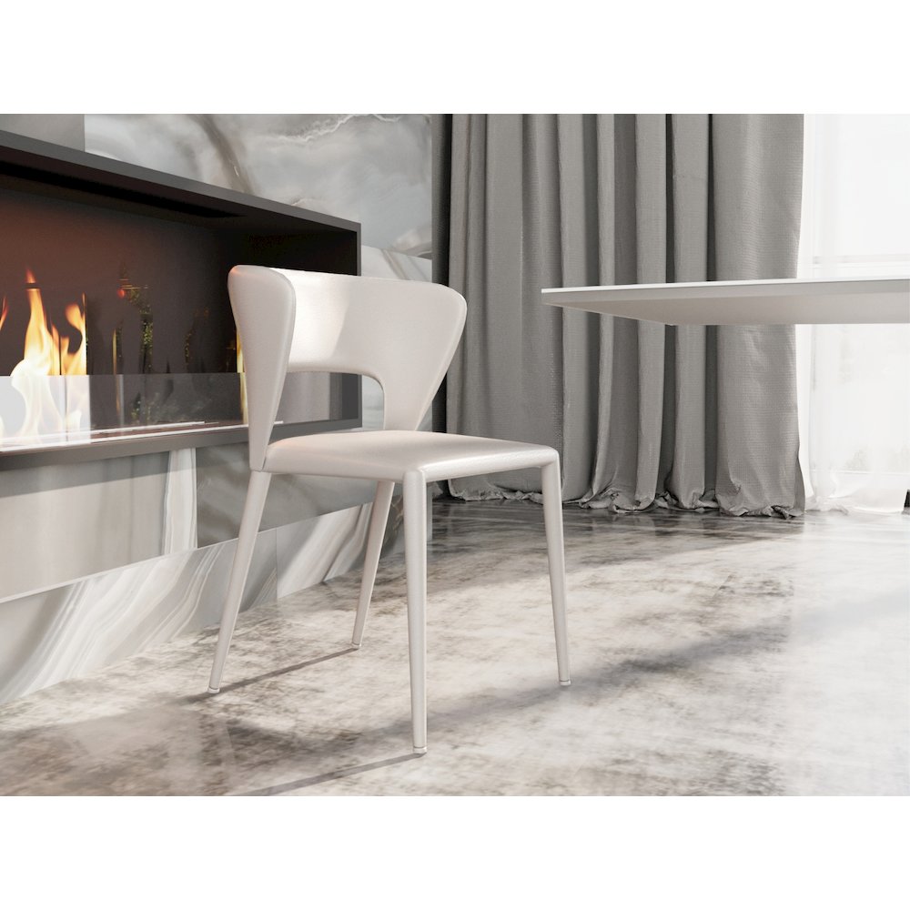 Layla Set Of 2 Dining Chair In Taupe Pu-Leather. Picture 3