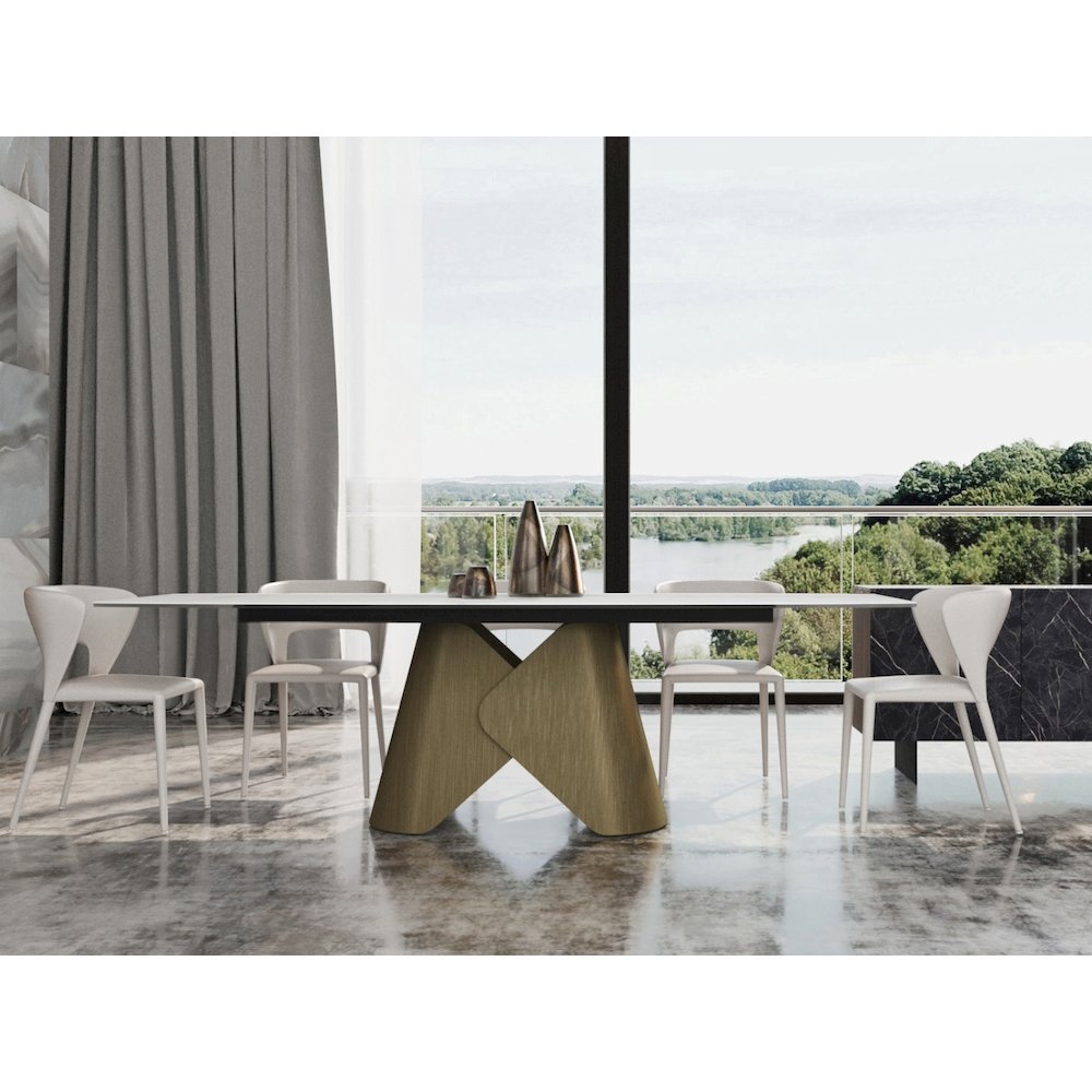 Layla Set Of 2 Dining Chair In Taupe Pu-Leather. Picture 4