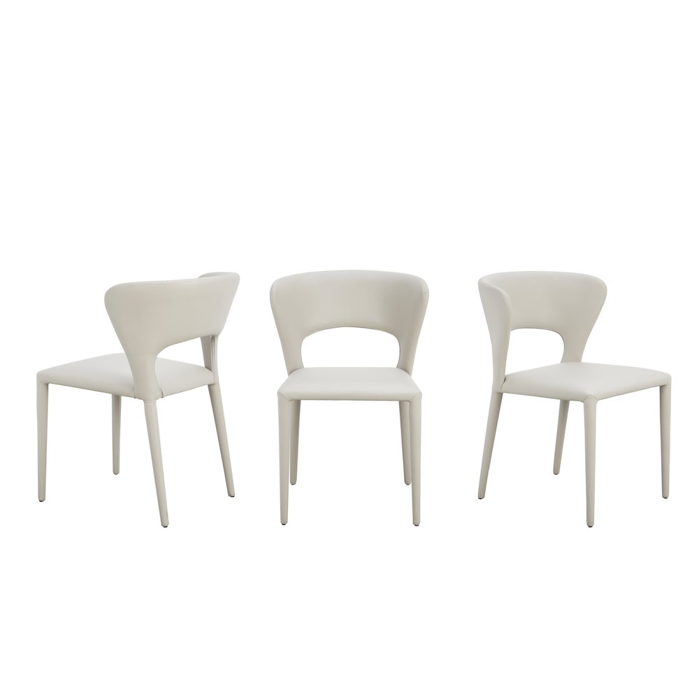 Layla Set Of 2 Dining Chair In Taupe Pu-Leather. Picture 2