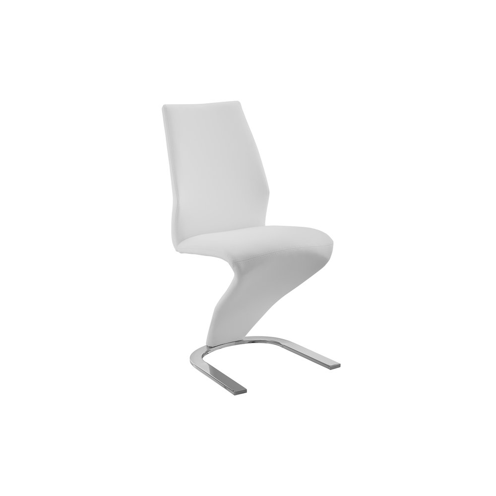 Boulevard Set Of 2 Dining Chair In White Pu Leather. Picture 2