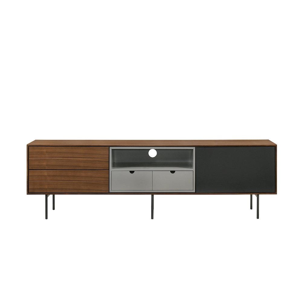 Calico Entertainment Center In Walnut Veneer With Storage. Picture 4