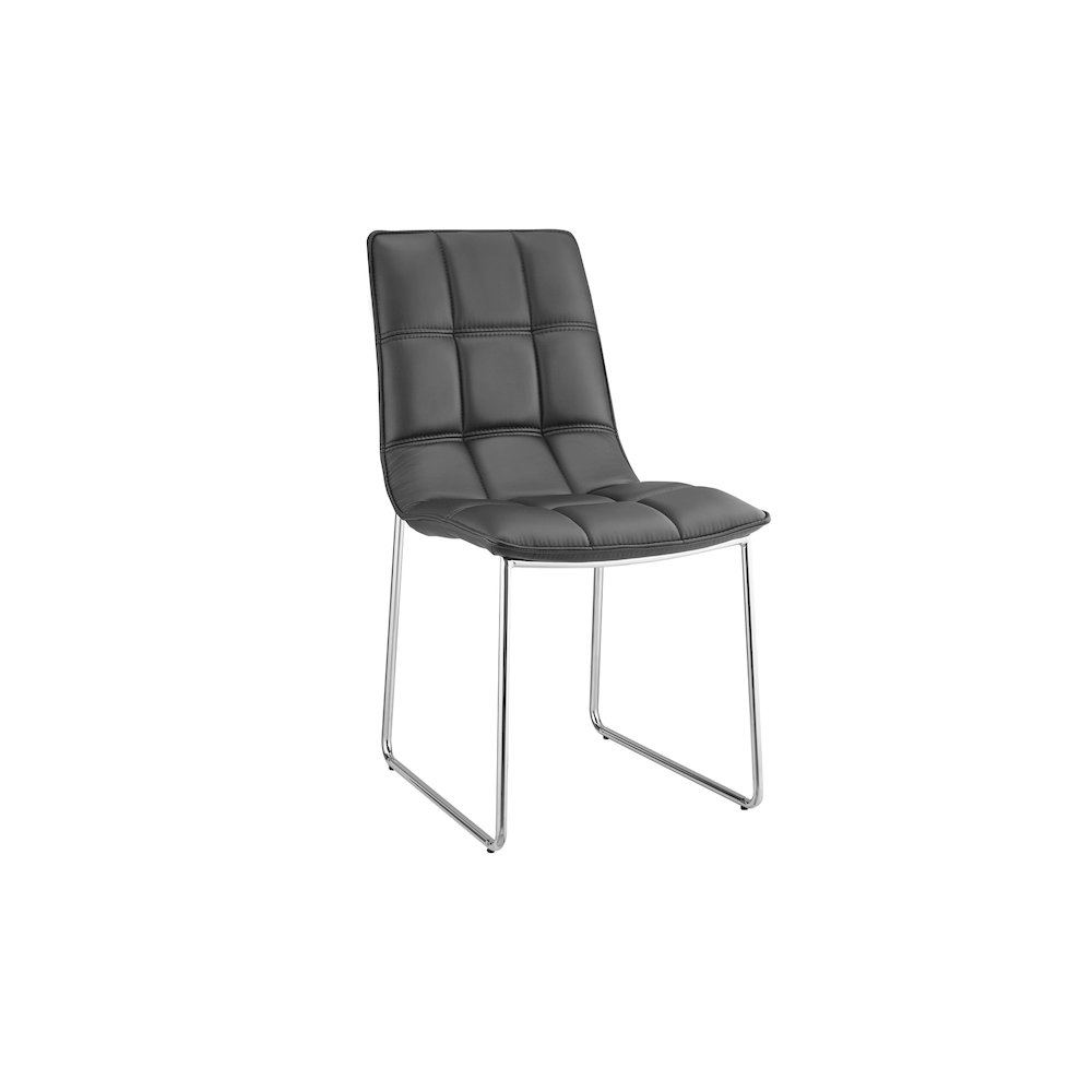 Leandro Set Of 2 Dining Chair In Black Pu Leather. Picture 2