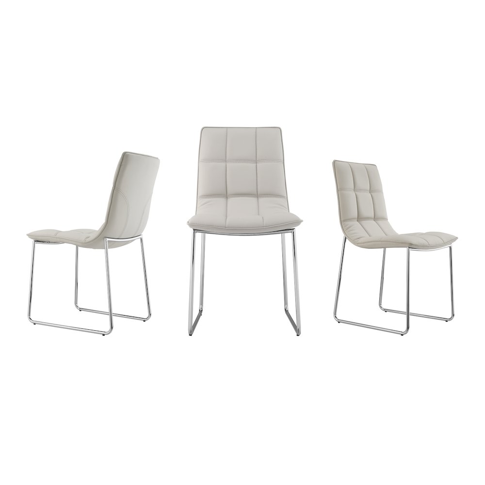 Leandro Set Of 2 Dining Chair In Taupe Pu Leather. Picture 3