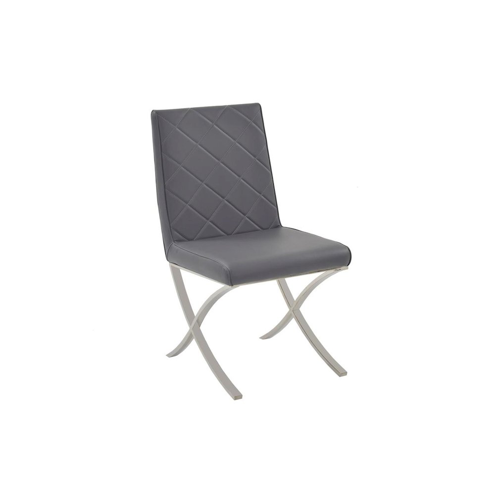 Loft Set Of 2 Dining Chair In Gray Pu Leather. Picture 2