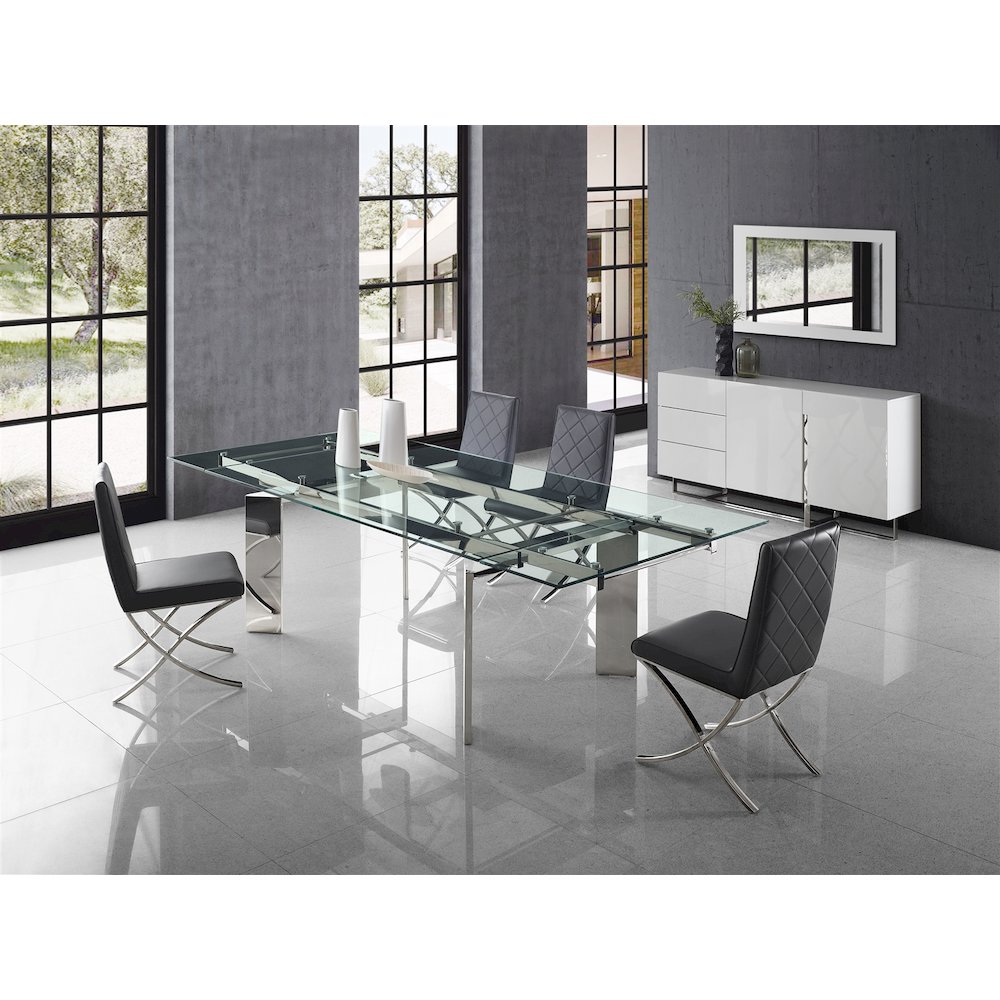Loft Set Of 2 Dining Chair In Gray Pu Leather. Picture 4