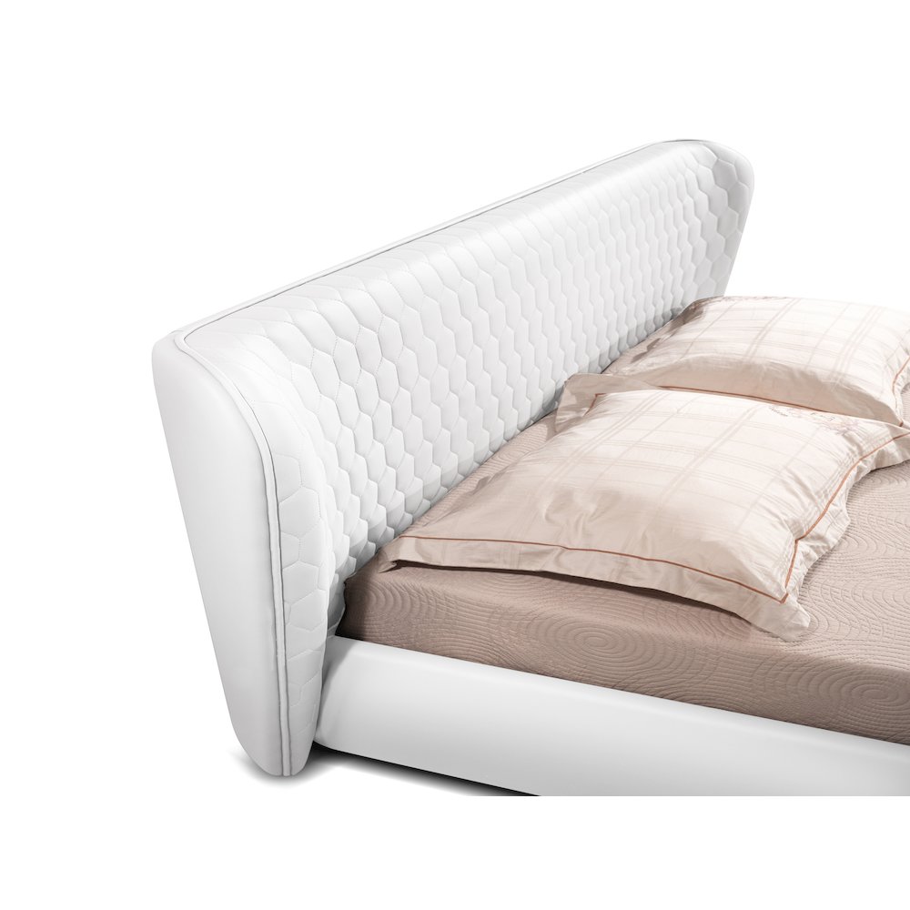 Agoura King Storage Bed In White Pu Leather. Picture 7