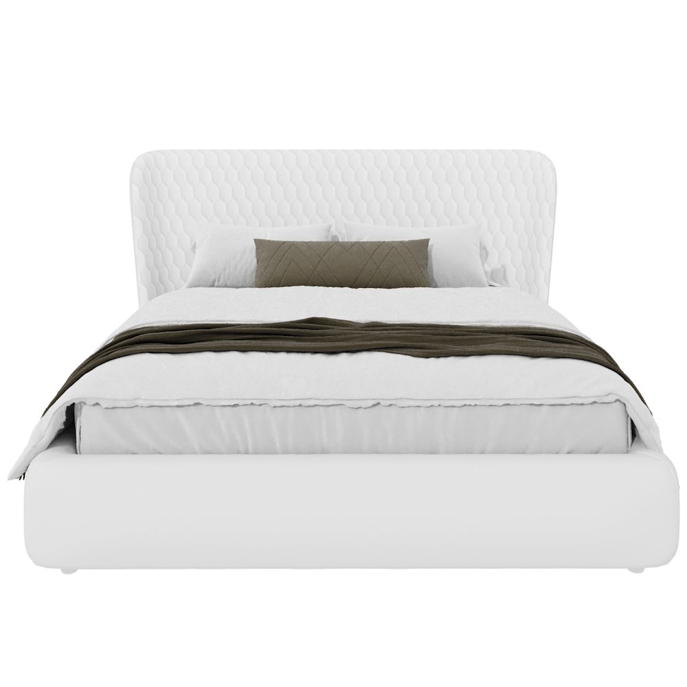 Agoura Queen Storage Bed In White Pu Leather. Picture 4