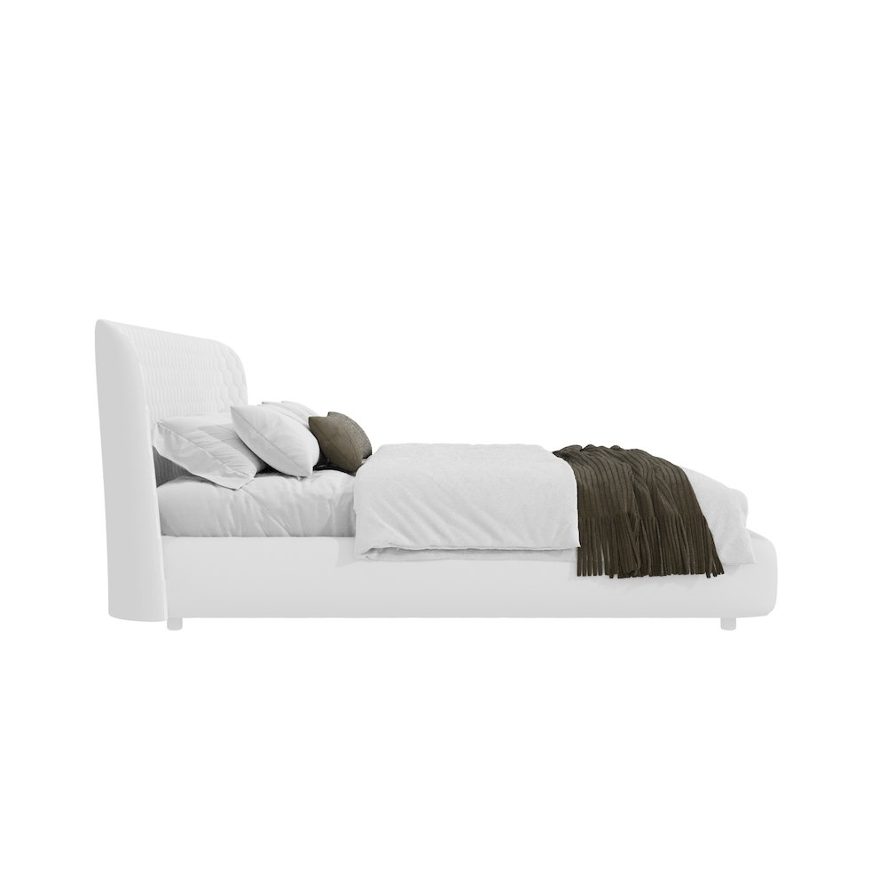 Agoura Queen Storage Bed In White Pu Leather. Picture 2