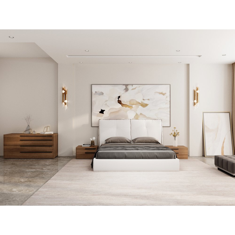 Aria King Storage Bed In White Pu Leather. Picture 5