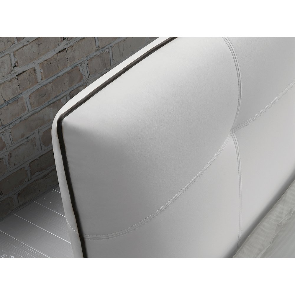 Aria King Storage Bed In White Pu Leather. Picture 6