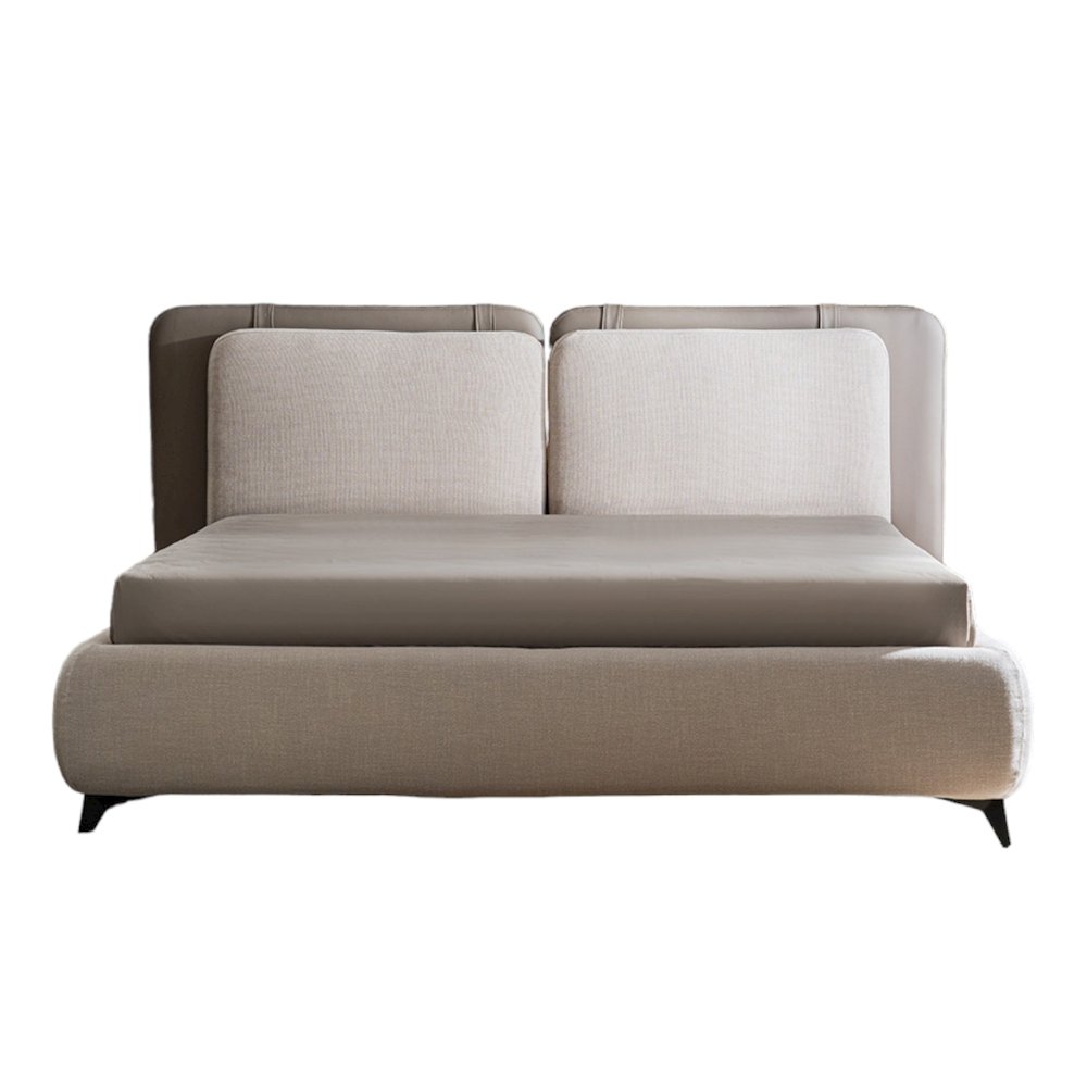 Ayla Queen Storage Bed In Taupe Linen Fabric. Picture 1