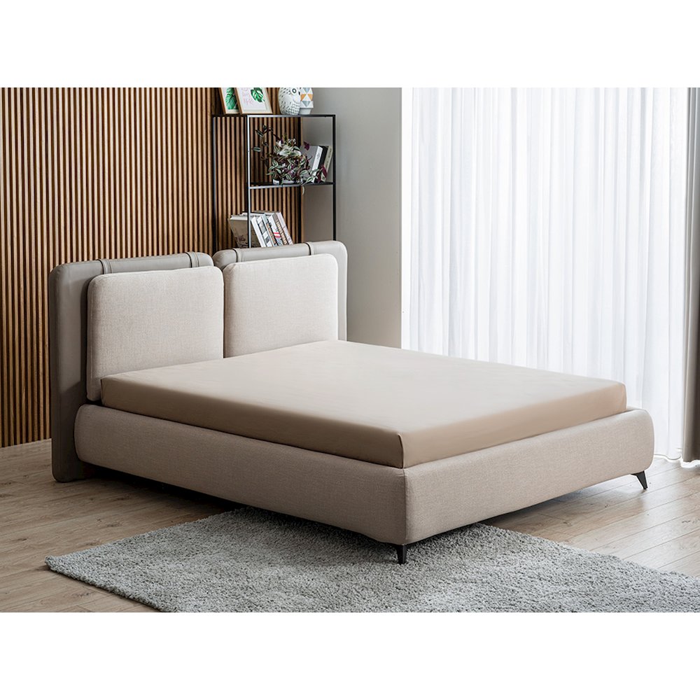 Ayla Queen Storage Bed In Taupe Linen Fabric. Picture 2