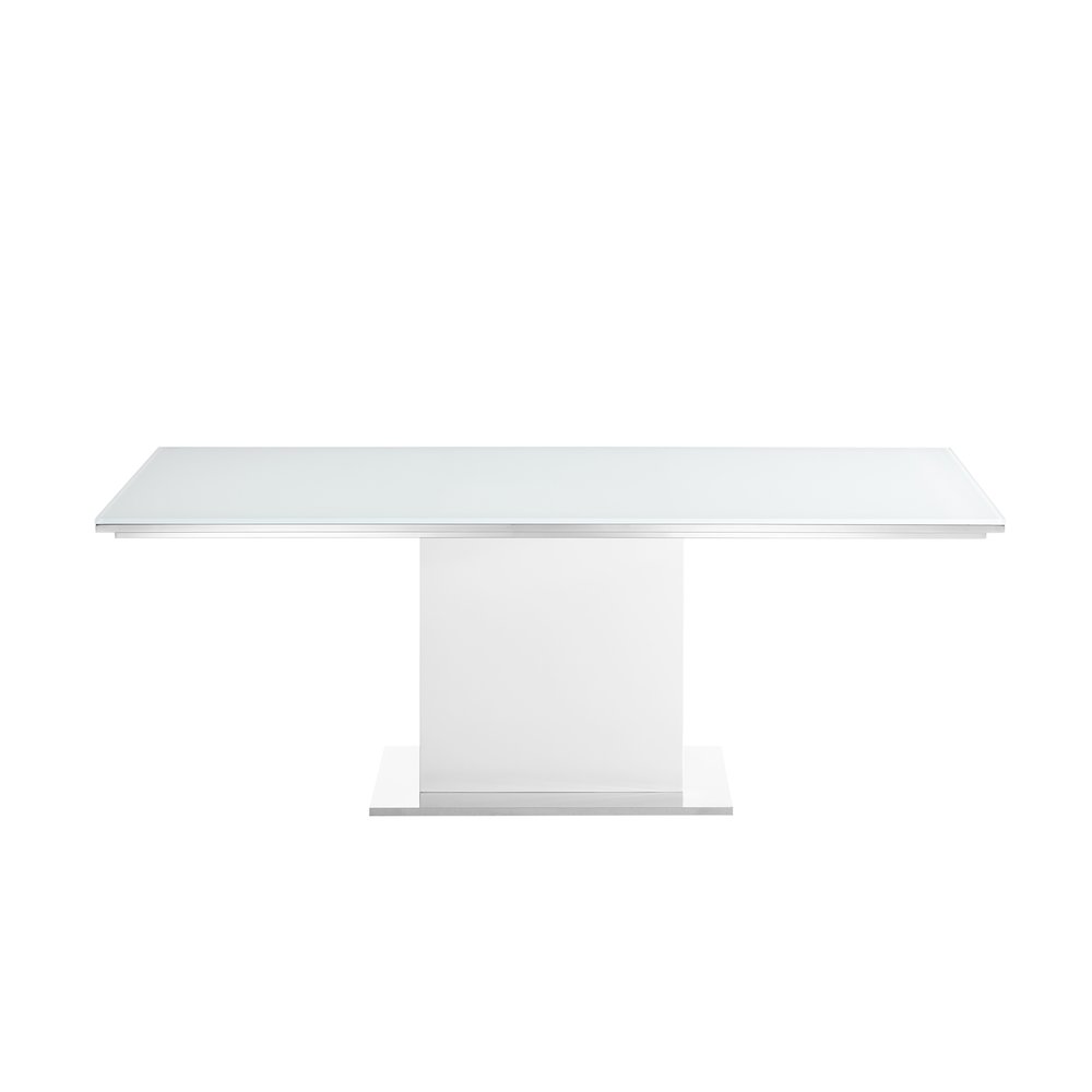 Bianca Dining Table With White Base And White Top. Picture 1
