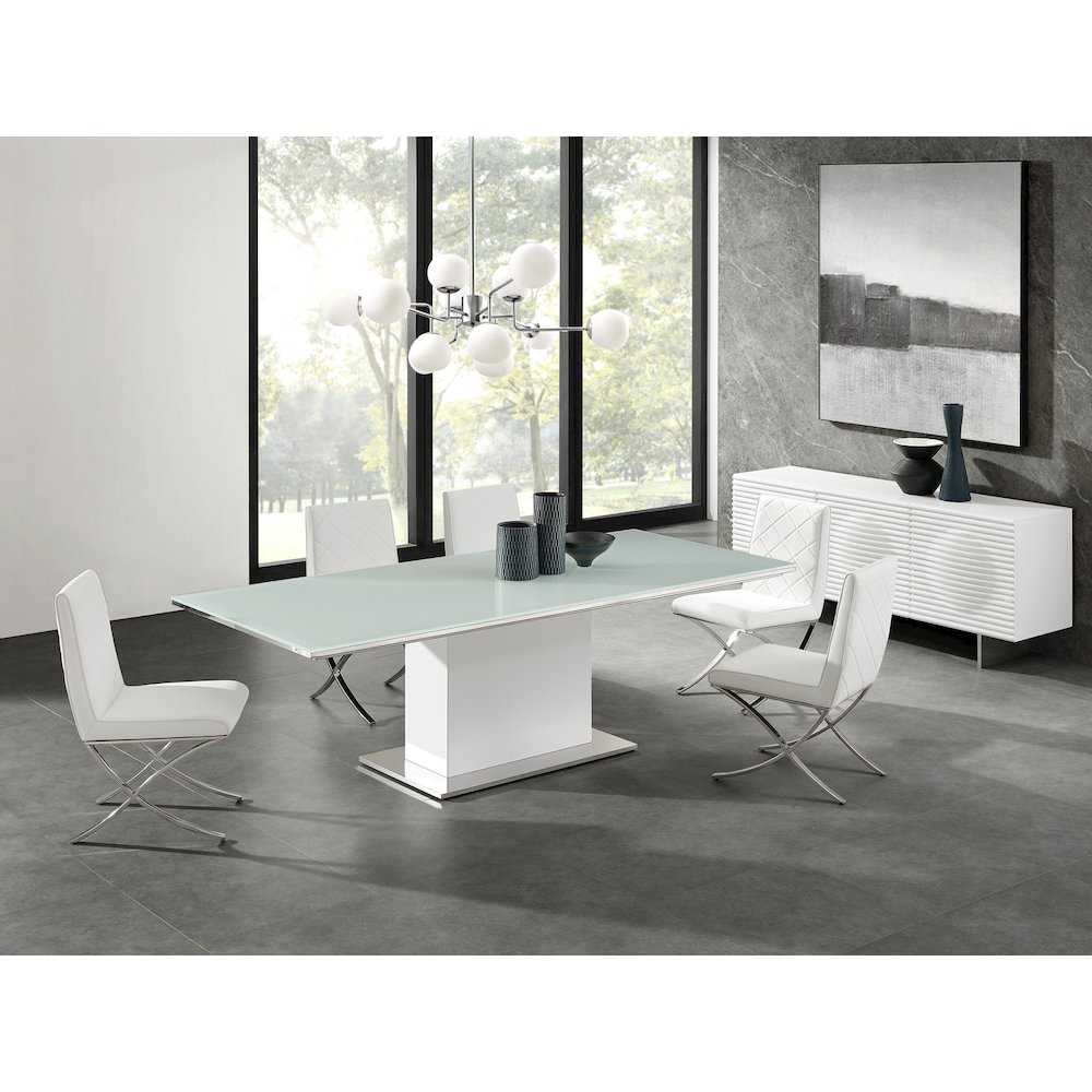 Bianca Dining Table With White Base And White Top. Picture 2