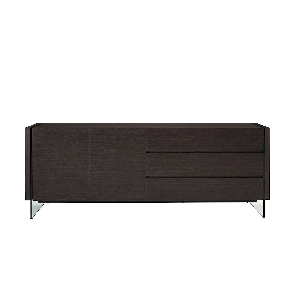 Il Vetro Buffet In Gray Oak Veneer With Storage. Picture 4