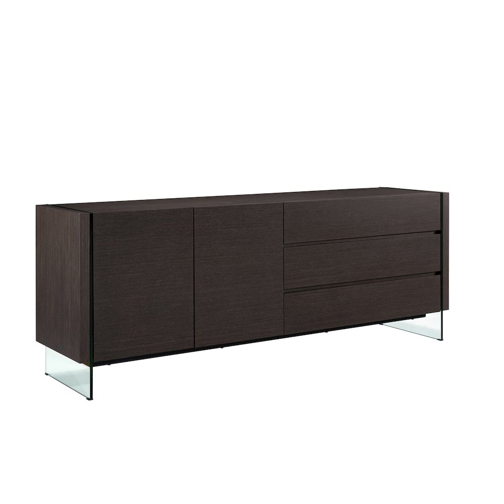Il Vetro Buffet In Gray Oak Veneer With Storage. Picture 1