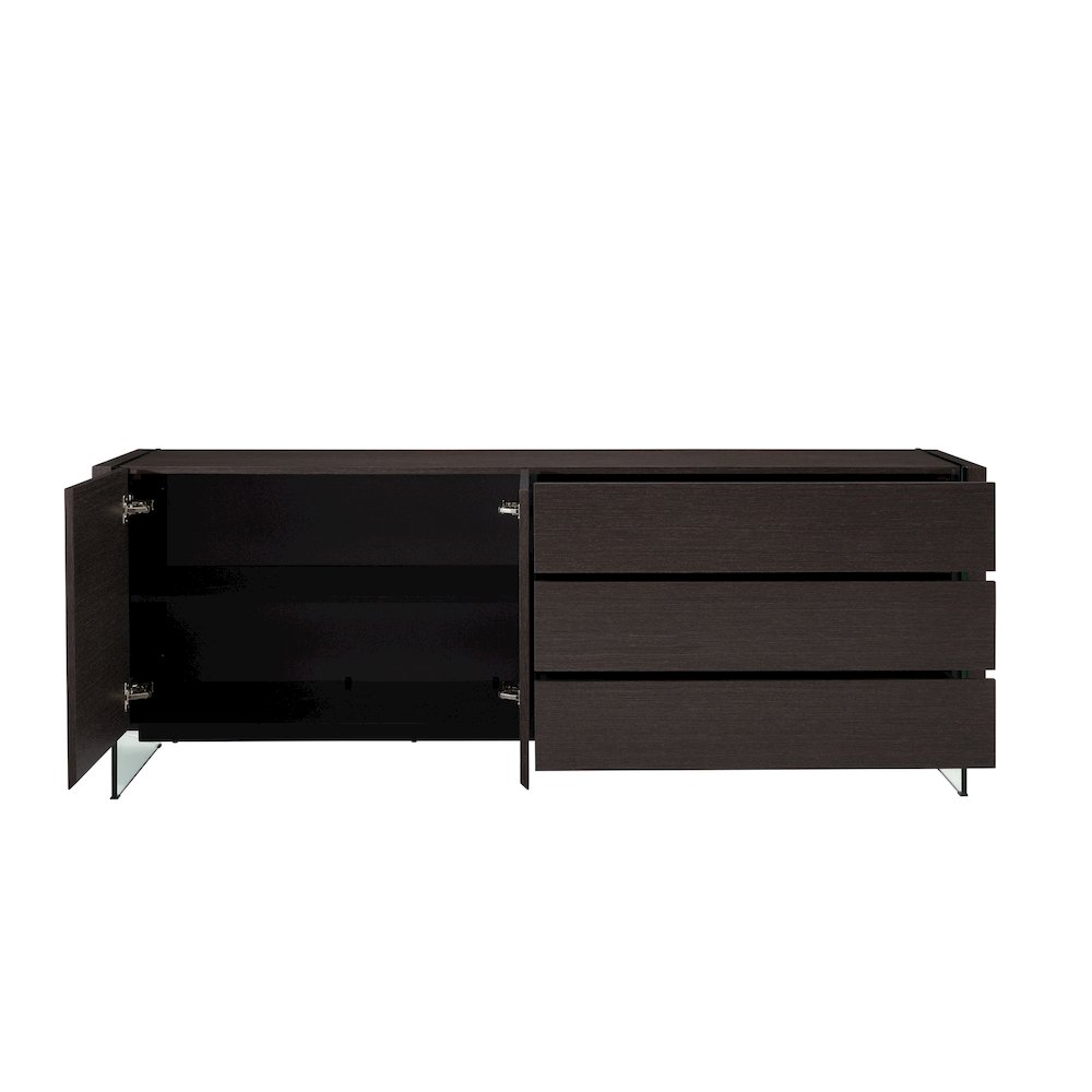 Il Vetro Buffet In Gray Oak Veneer With Storage. Picture 2