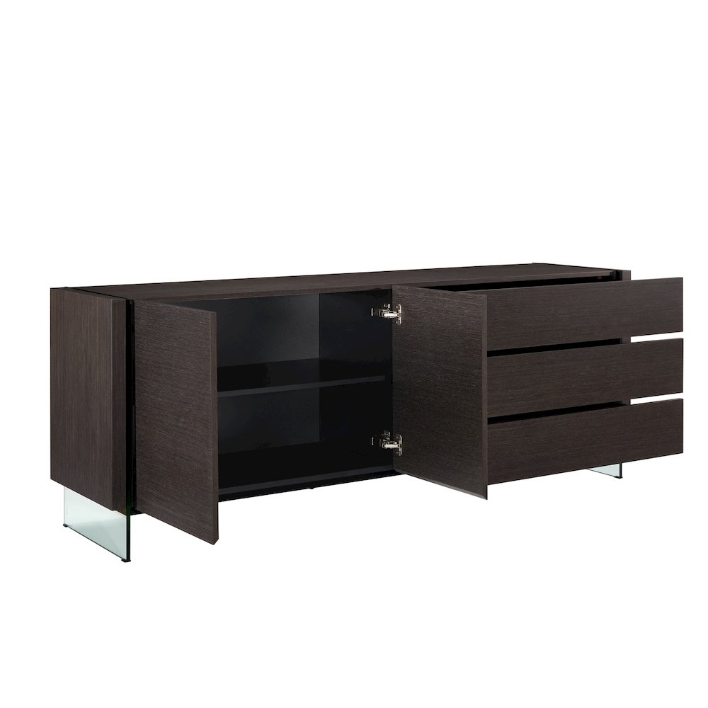 Il Vetro Buffet In Gray Oak Veneer With Storage. Picture 5