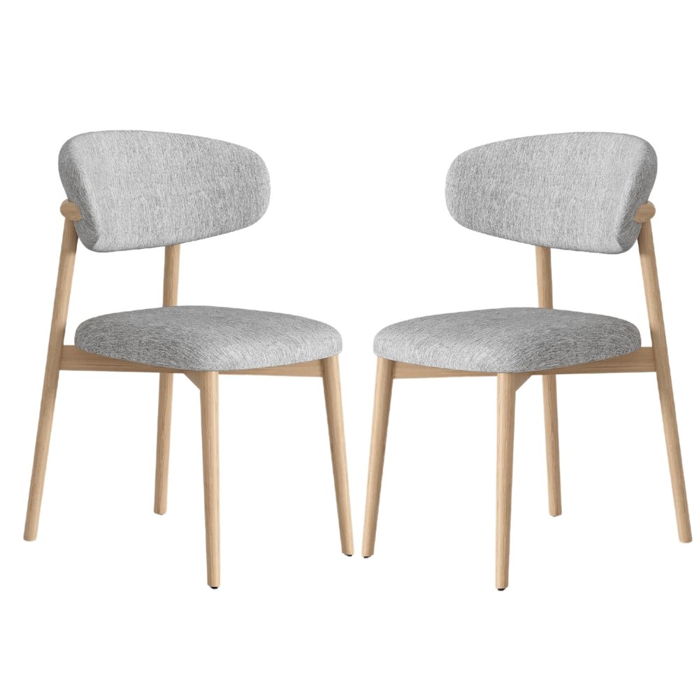 Andrea Set Of 2 Dining Chair In Beige Linen Fabric. Picture 1