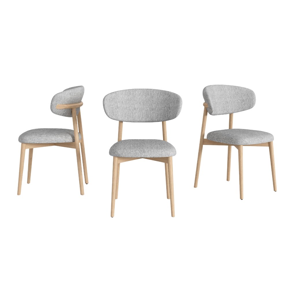 Andrea Set Of 2 Dining Chair In Beige Linen Fabric. Picture 2