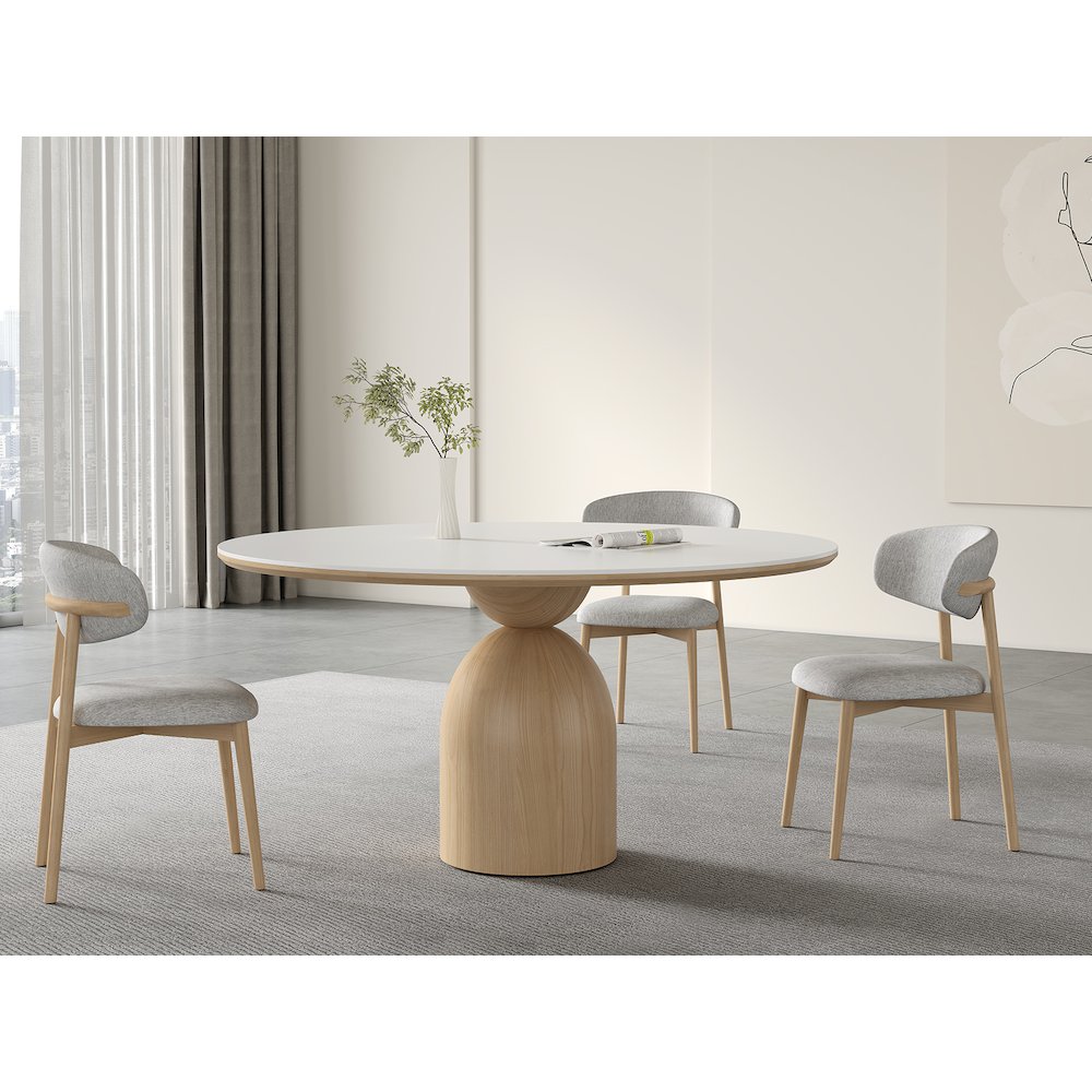 Andrea Set Of 2 Dining Chair In Beige Linen Fabric. Picture 8