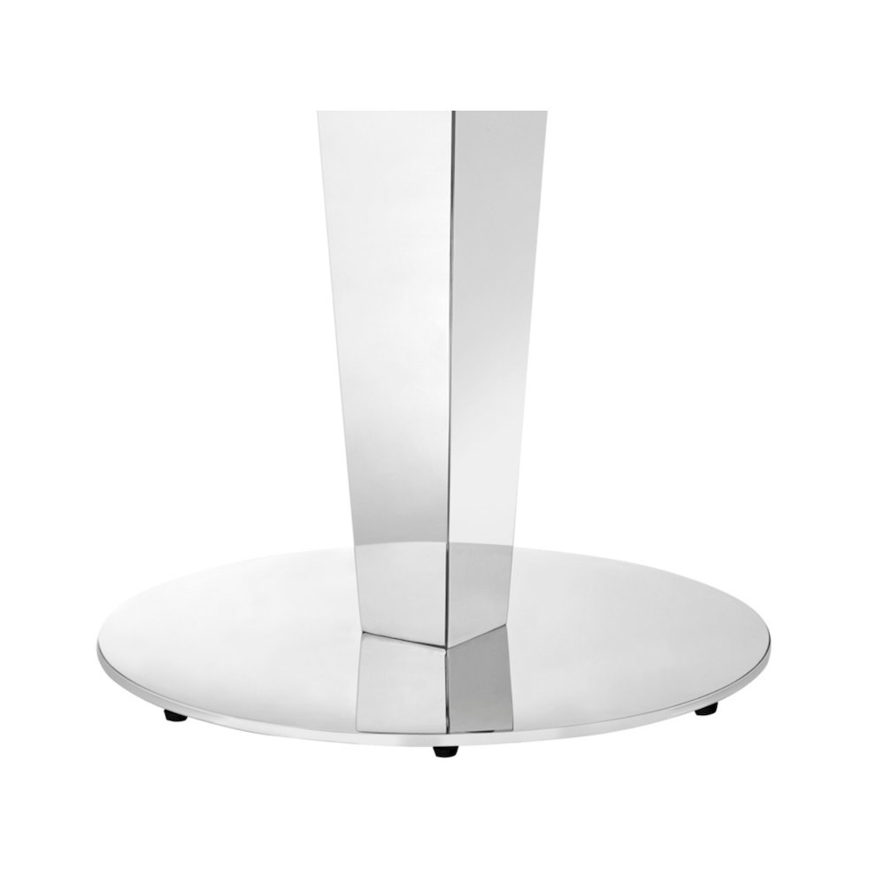 Enzo 39 In Round Counter Table In Silver Rain Drops Glass. Picture 2