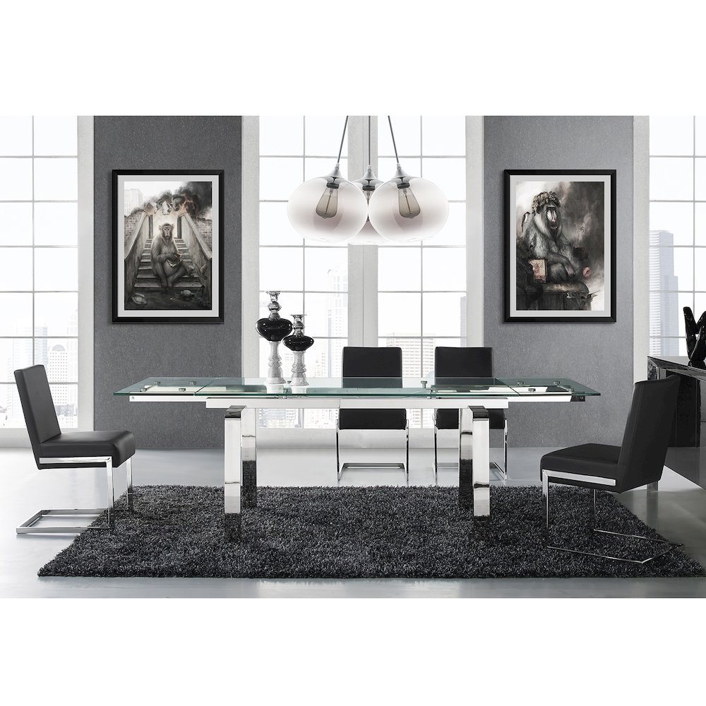 Fontana Set Of 2 Dining Chair In Gray Pu Leather. Picture 4