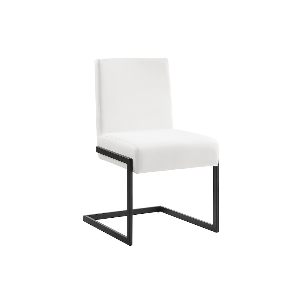 Fontana Set Of 2 Dining Chair In White Pu Leather. Picture 2