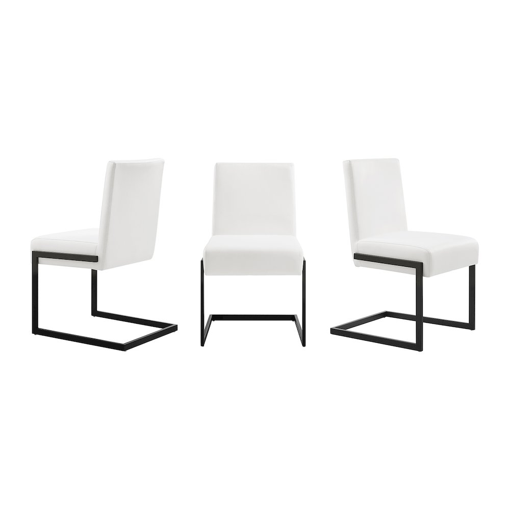 Fontana Set Of 2 Dining Chair In White Pu Leather. Picture 5