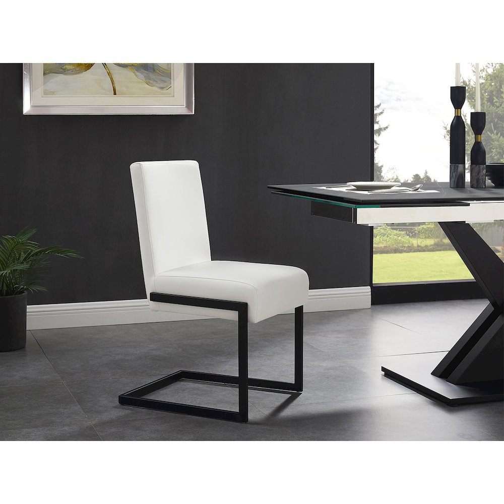 Fontana Set Of 2 Dining Chair In White Pu Leather. Picture 3