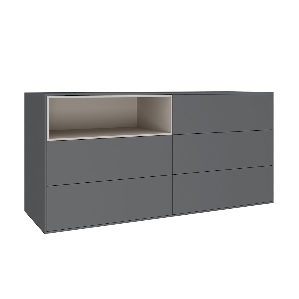 Santino Dresser In Dark Gray Matte. Picture 1